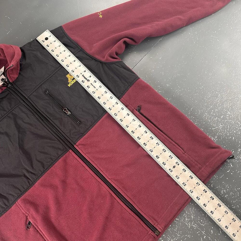 Minnesota Gophers x Columbia Jacket Mens Large Maroon Black Zip Thru Fleece - Picture 6 of 9